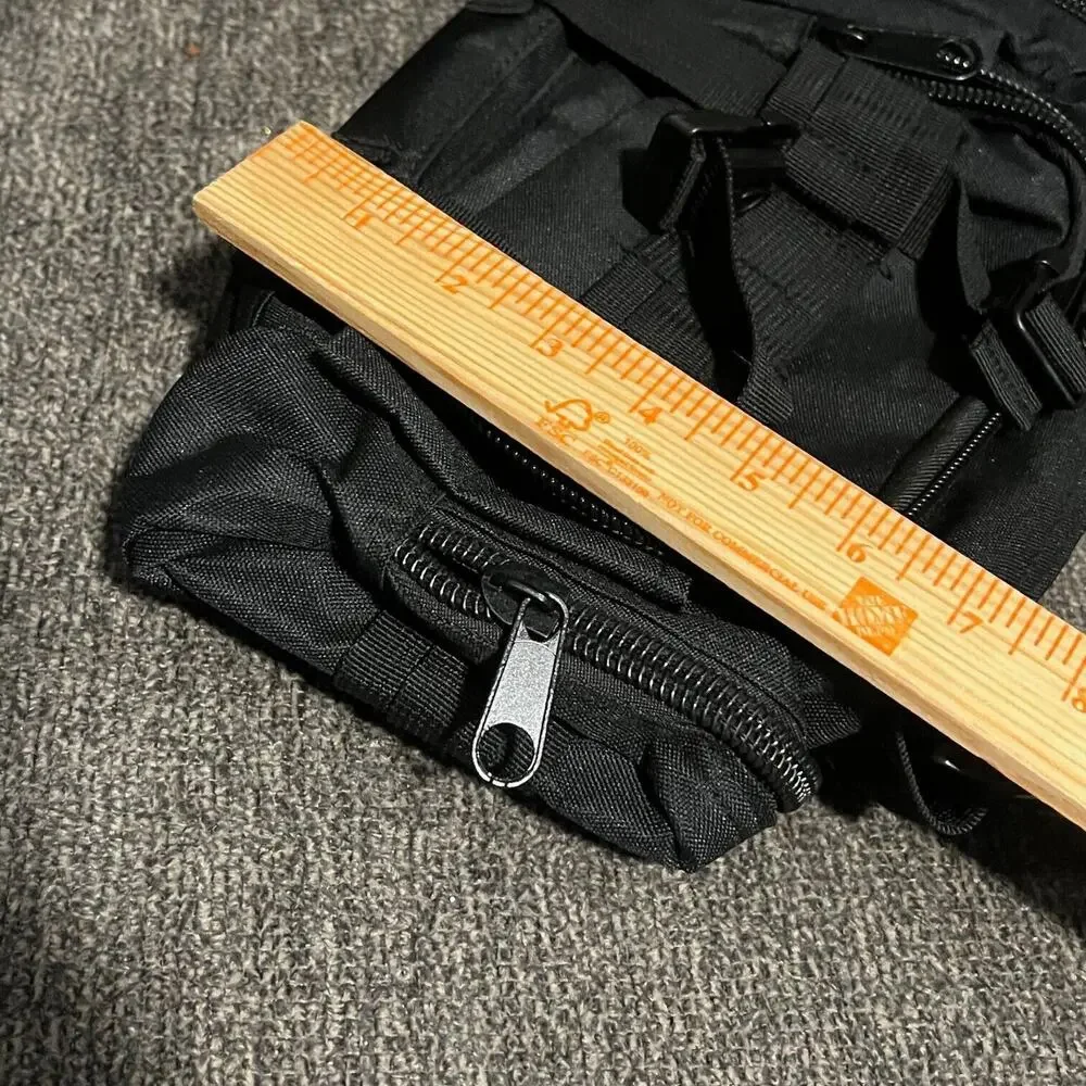 Multifunctional Canvas Camera Bag Black Waist Pack Tactical Hiking Camp Outdoor